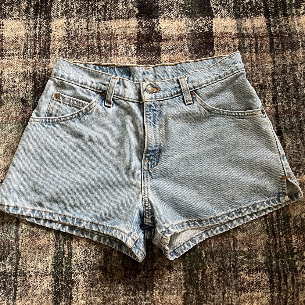 Vintage White Tab Levis 912 Slim Fit Jean Shorts USA Womens Sz 7 JR